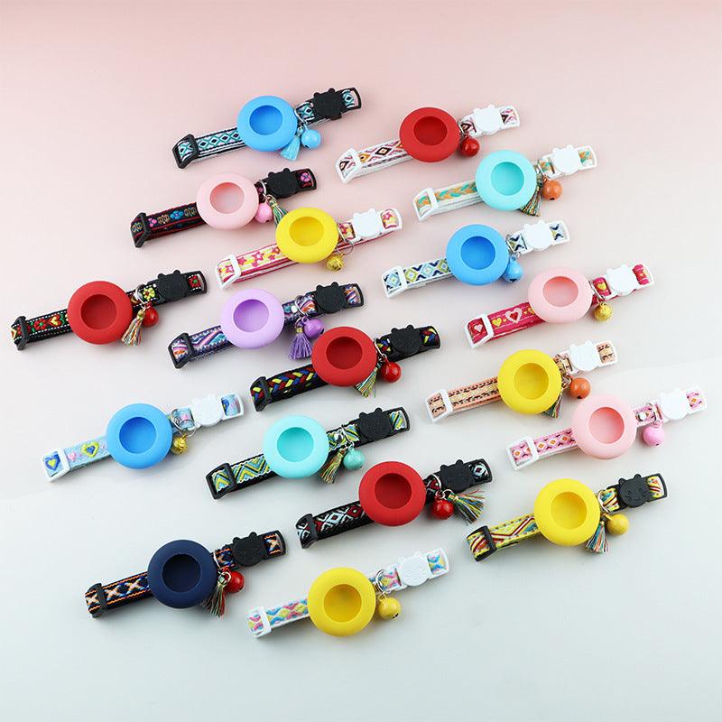 Silicone Holster Pet Collar With Gps Tracker And Bell